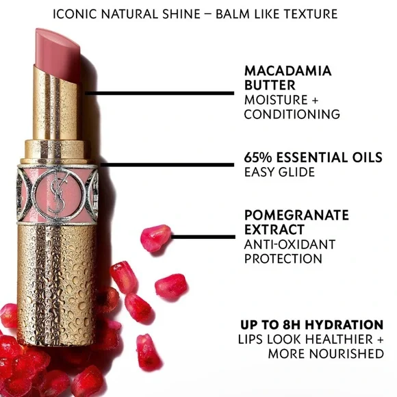 💋 YSL Rouge Volupté Shine Lipstick Balm Pulsing Rosehip